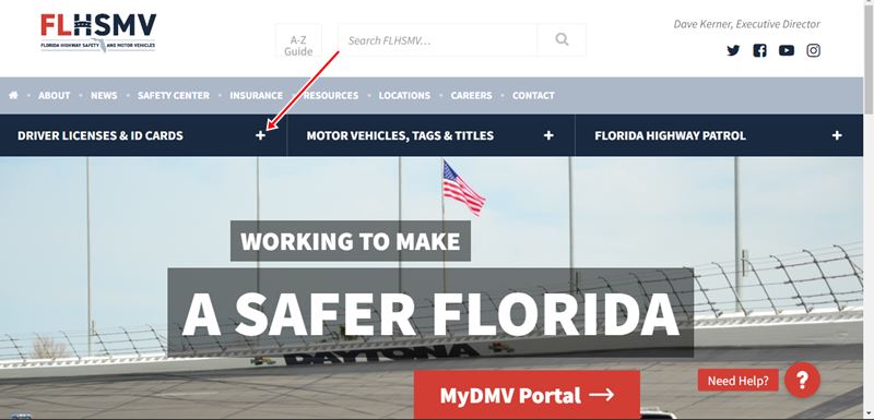 Entra en el sitio oficial del Departamento de Seguridad Vial y Vehículos Motorizados de Florida (FLHSMV) y haz click aquí
